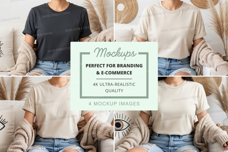 T-shirt mockup with multiple models