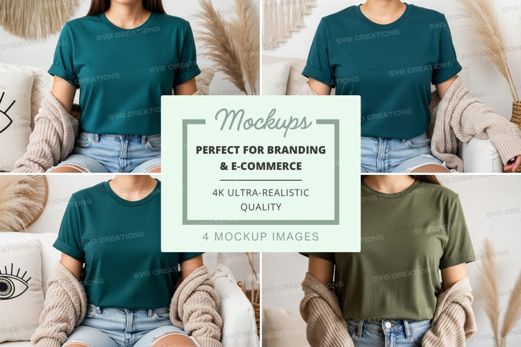 T-shirt mockup with multiple models