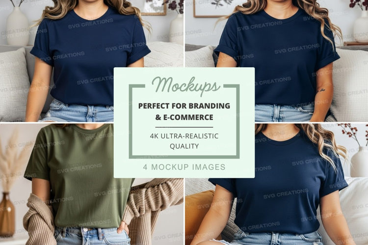T-shirt mockup with multiple views