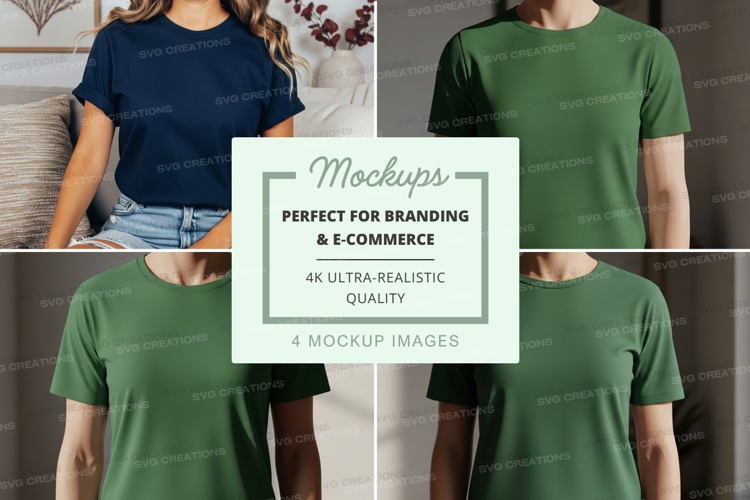 T-shirt mockup with multiple views