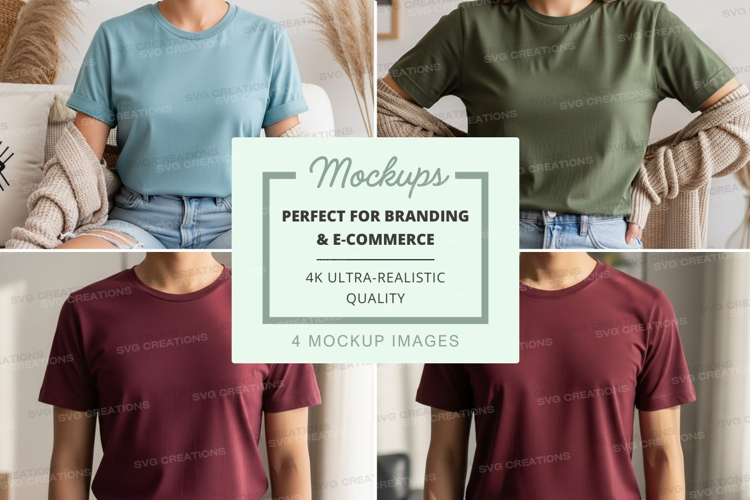 T-shirt mockup with multiple colors