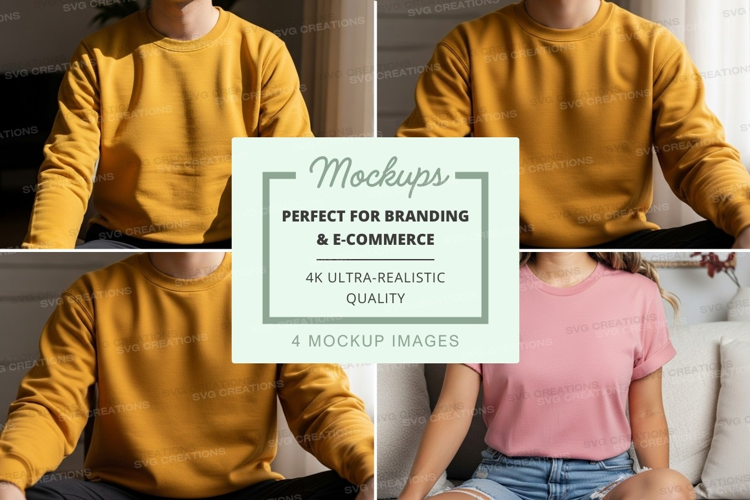 T-shirt mockup with multiple models