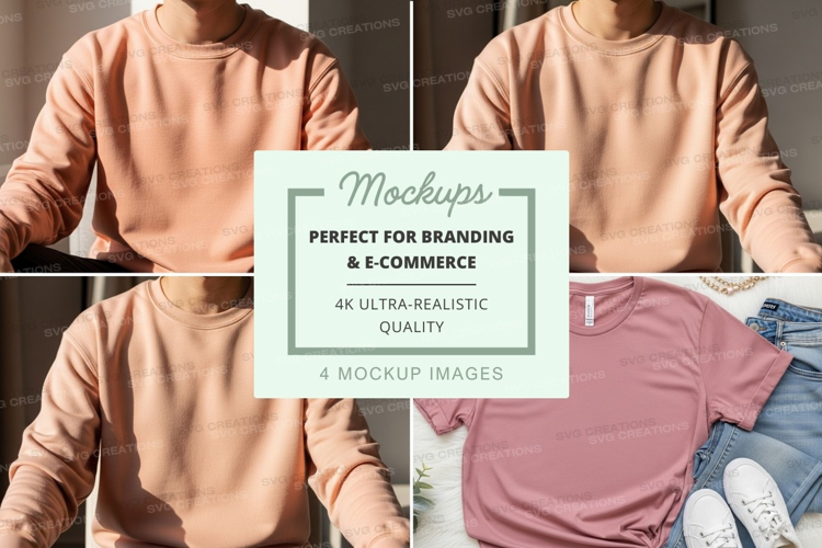 T-shirt mockup with peach and pink colors