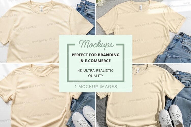 T-shirt mockup with casual outfit example image 1