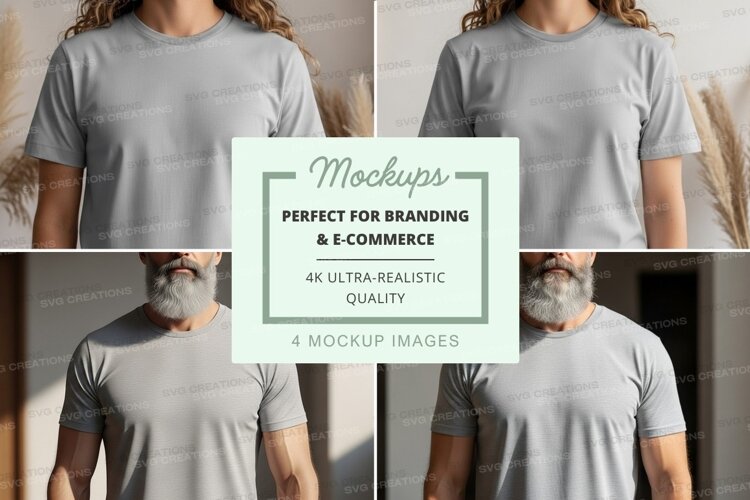 T-shirt mockup with front and back views example image 1