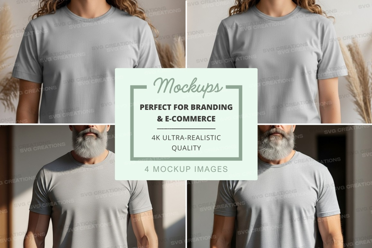 T-shirt mockup with front and back views