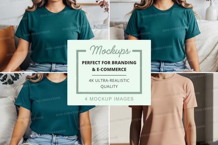 T-shirt mockup with multiple views