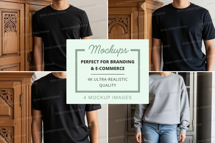 Black Tshirt Mockup Image 13