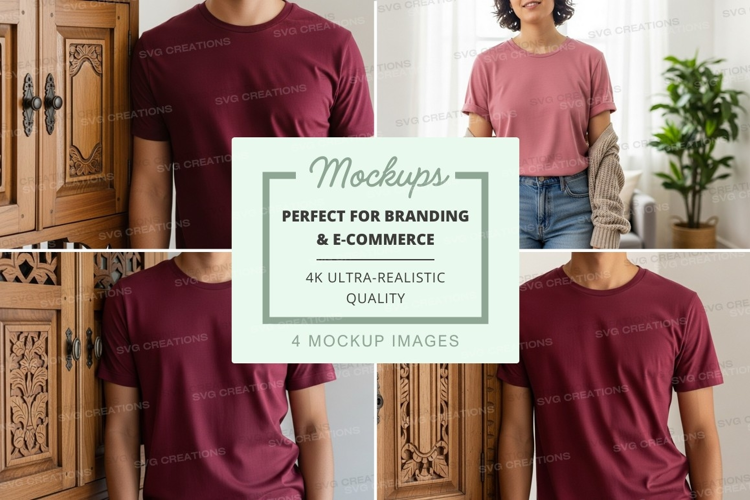 T-shirt mockup with multiple models