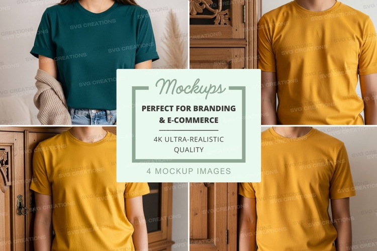 T-shirt mockup with multiple models