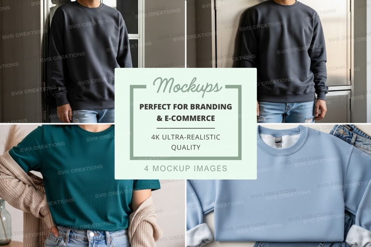 Sweatshirt mockup with multiple models