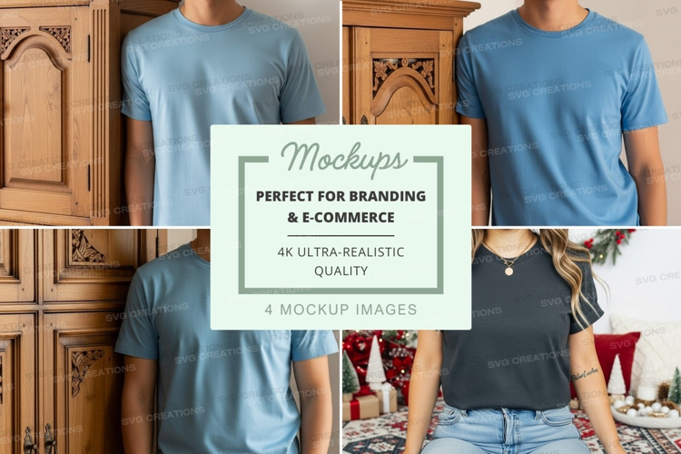 Light blue t-shirt mockup