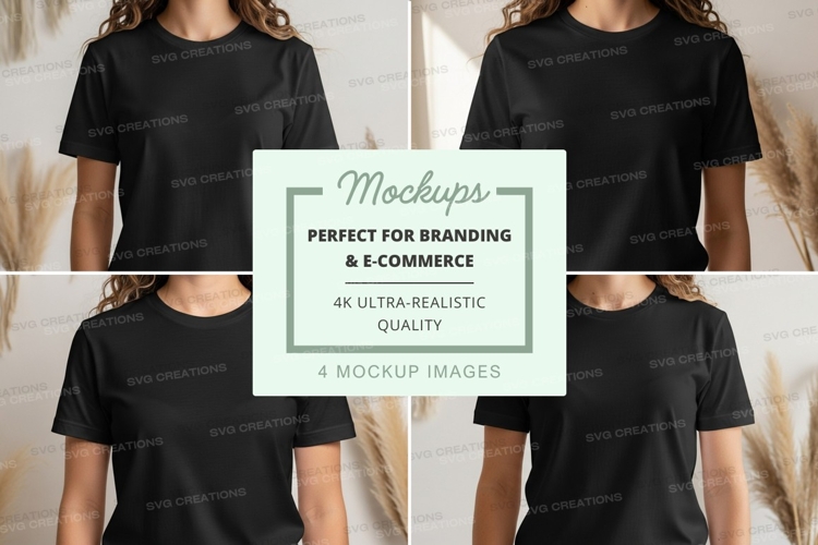 Black Tshirt Mockup Image 17