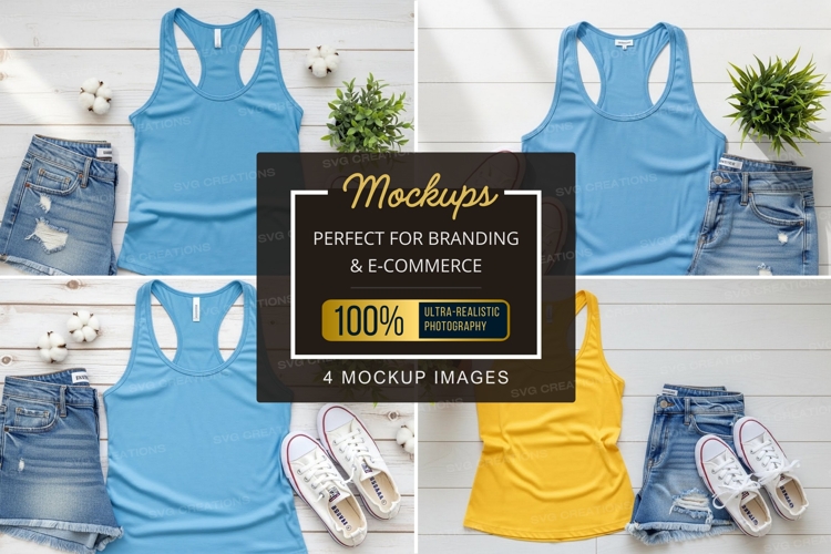 Mockup: summer fashion flat lay