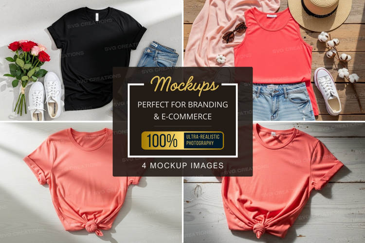 Mockup: casual summer outfit with t-shirts and accessories