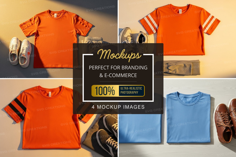 Mockup: assorted sportswear and footwear