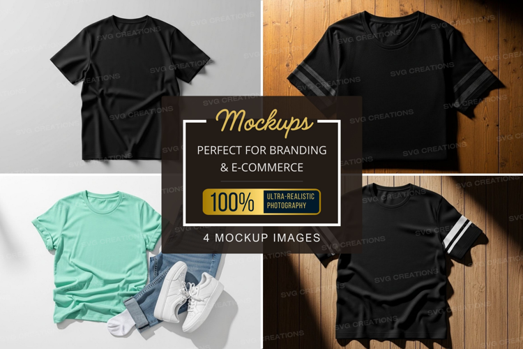 Mockup: casual summer outfits with t-shirts and jeans