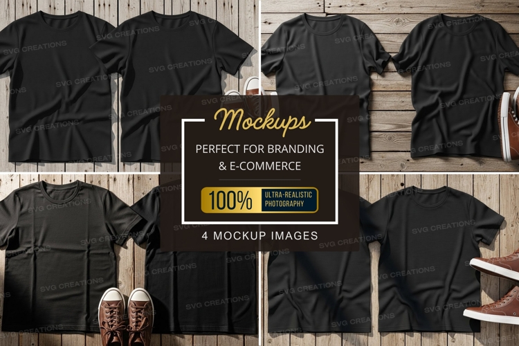 Black Tshirt Mockup Image 9