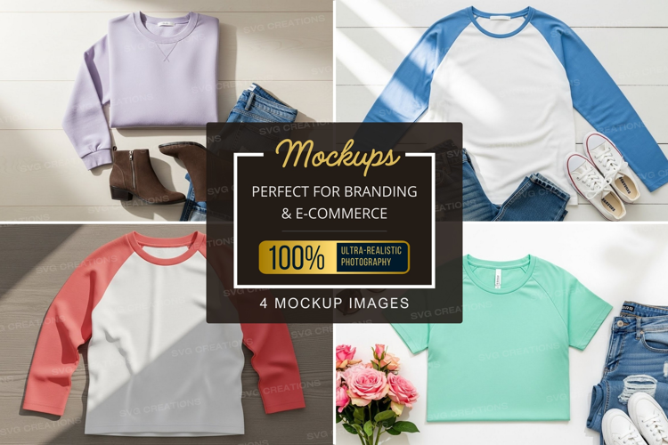 Mockup: casual outfits with t-shirts and accessories