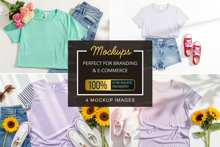 Mockup: summer fashion flat lay