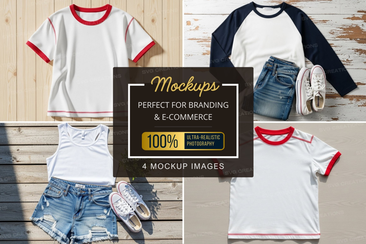 Mockup collection of casual t-shirts
