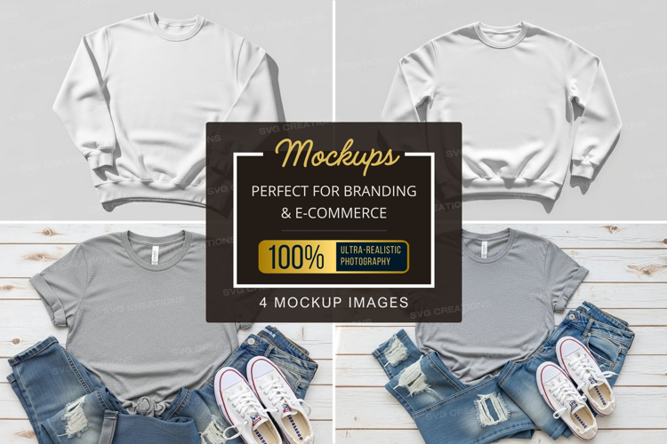 Mockup: casual outfit with sweatshirts and t-shirts