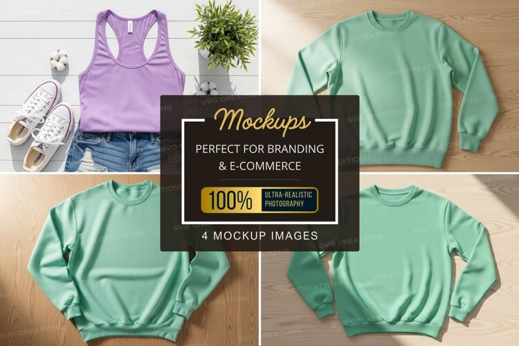 Mockup: casual summer outfit with sweatshirts example image 1