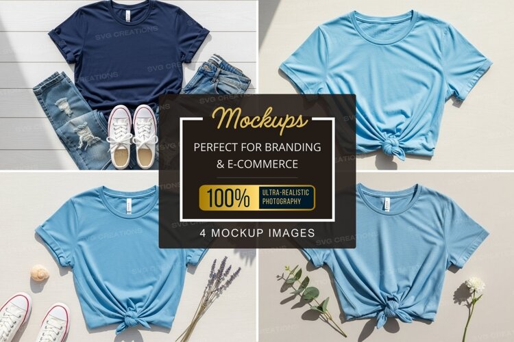 Mockup: casual t-shirts and accessories example image 1
