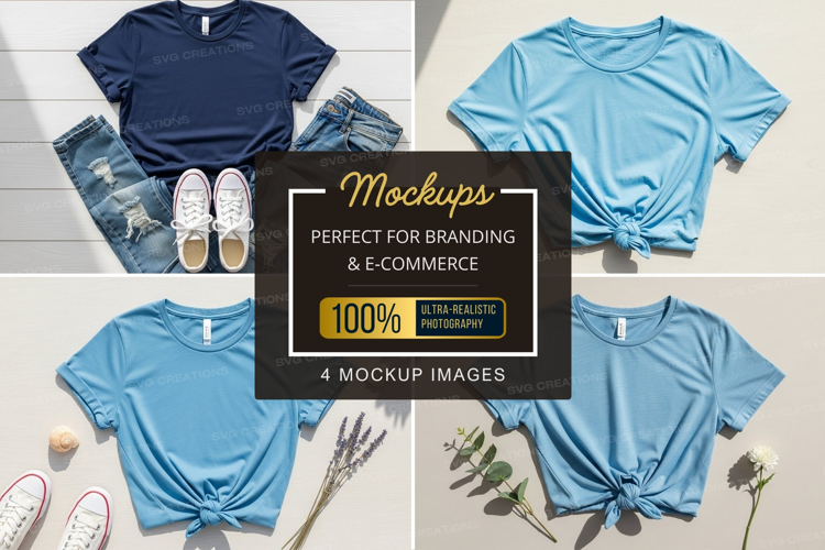 Mockup: casual t-shirts and accessories