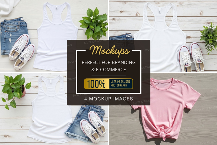Mockup: casual summer outfit flat lay