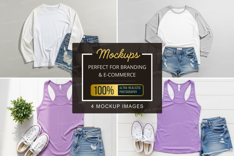 Casual summer outfits mockup