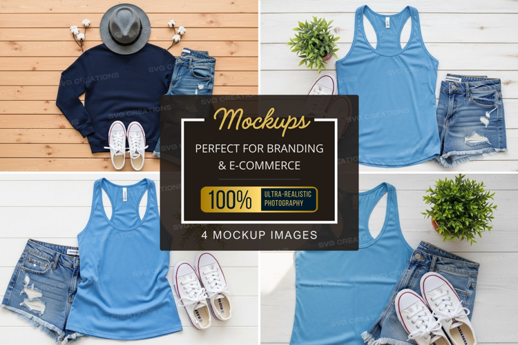 Casual summer outfit mockup