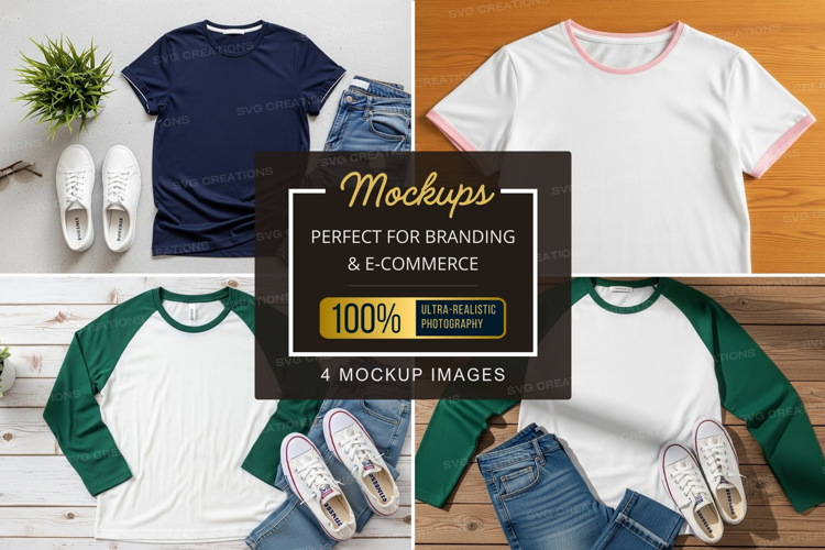 Mockup: casual t-shirt outfits