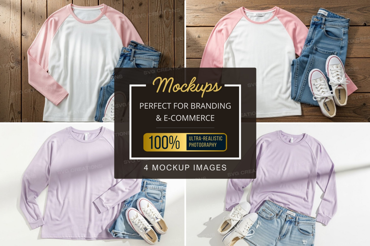 Mockup: casual outfit with t-shirt, jeans, and sneakers
