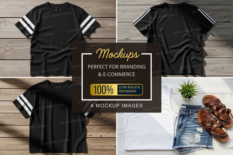Black Tshirt Mockup Image 16