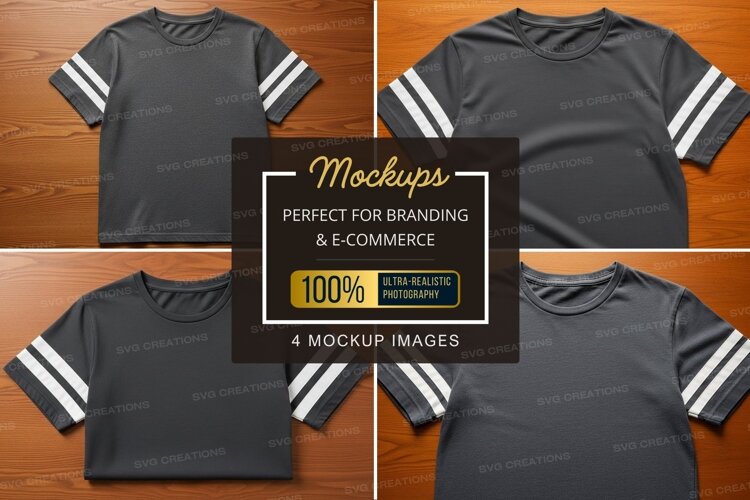 Mockup of a black sports jersey with white stripes example image 1