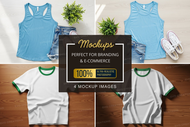 Mockup: casual summer outfit and t-shirts