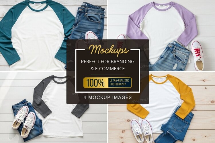 Mockup of casual outfits with baseball tees example image 1