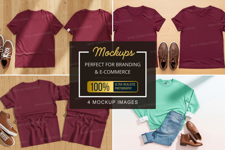 Mockup: t-shirt display with shoes