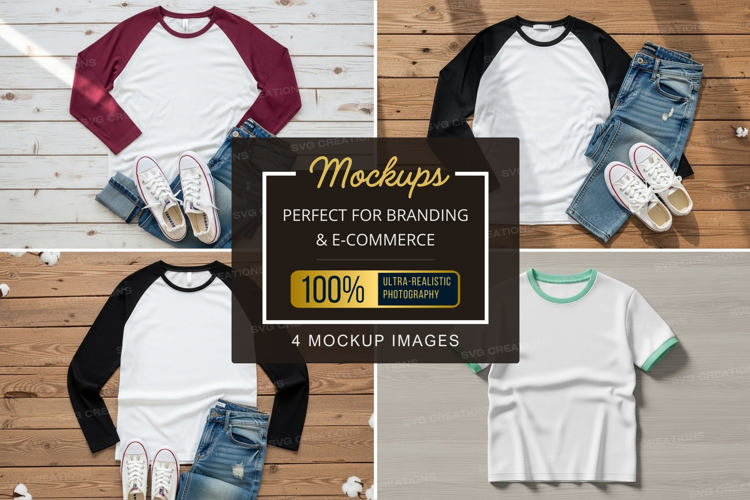 Mockup: casual outfits with t-shirts and accessories