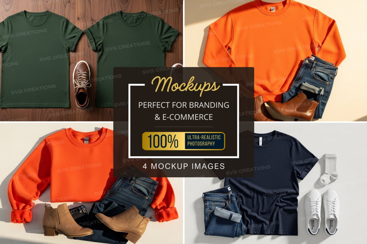 Mockup: casual outfits with t-shirts and accessories