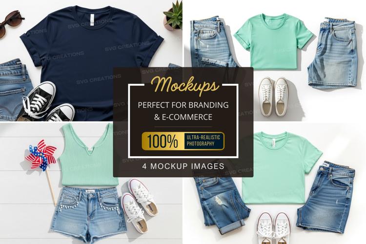 Casual summer outfits mockup