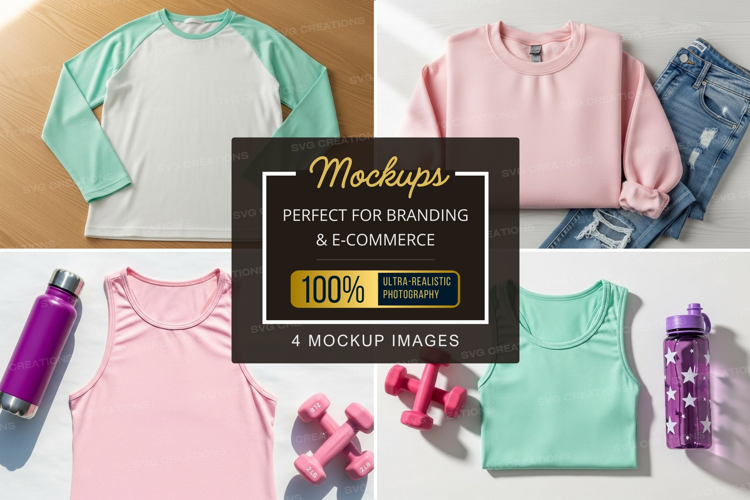 Mockup: kids' activewear and accessories