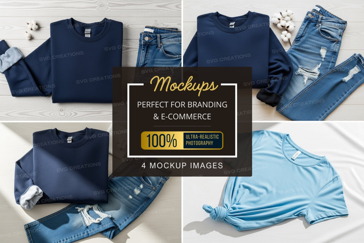 Mockup: casual outfit with t-shirts and jeans