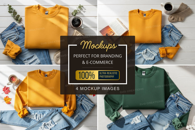Mockup: autumnal sweaters and accessories