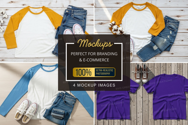 Mockup: casual outfit with t-shirts, jeans, and sneakers