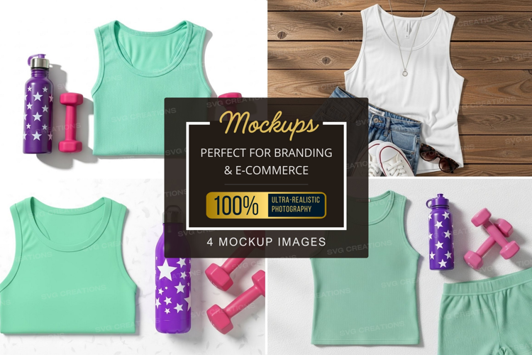 Mockup: fitness apparel and accessories