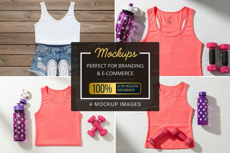 Mockup: fitness apparel and accessories