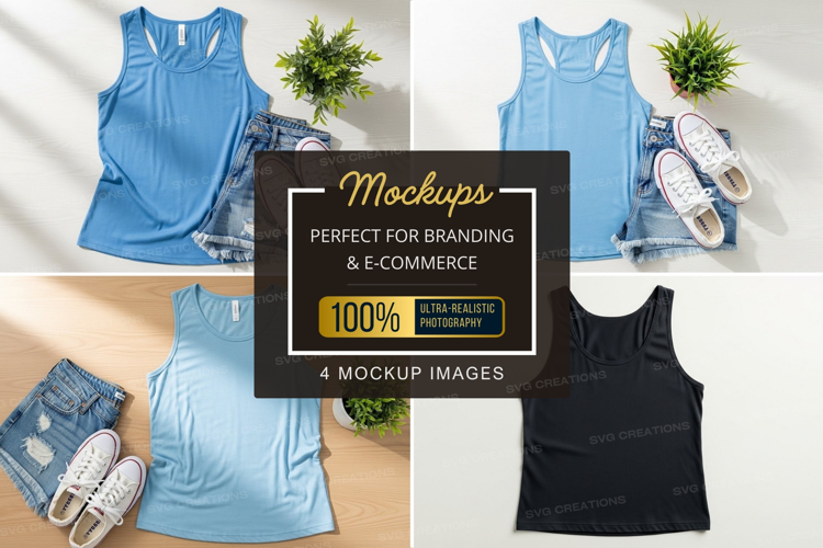 Mockup: casual summer tank tops with accessories