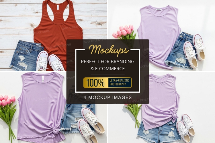 Casual summer outfits mockup